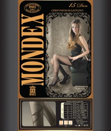 Ciorapi pantalon elasticizati cu model, 15 den - 9024-1