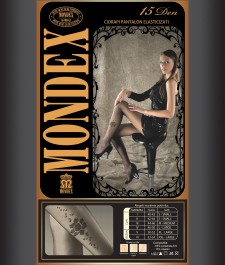 Ciorapi pantalon elasticizati cu model, 15 den - 9043-1